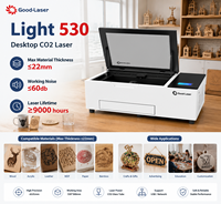 Machine de découpe laser CO2 55W de bureau Good-Laser pour acrylique, bois, MDF - Refroidissement par eau, zone de travail 520x315mm, certifiée CE
