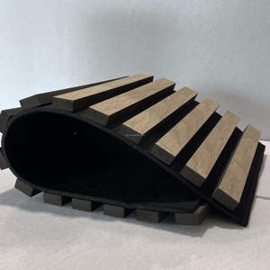 Campioni gratuiti di <span class=keywords><strong>vendita</strong></span> di legno impiallacciatura MDF Wave Board parete decorativo flessibile curvo pannello acustico per angolo rotondo - Product Image 5