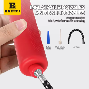مضخة يدوية من الألومنيوم BAIMEI ، نفخ اليوغا في صالة الألعاب الرياضية ، مضخة هواء يدوية صغيرة محمولة مع إبرة - Product Image 3