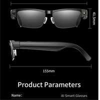 Lunettes de Soleil Connectées avec Caméra 8 Mégapixels, Mémoire 4 Go, Verres Photochromiques Automatiques, Wi-Fi, Traduction IA ChatGPT, Style Polarisé, Hommes