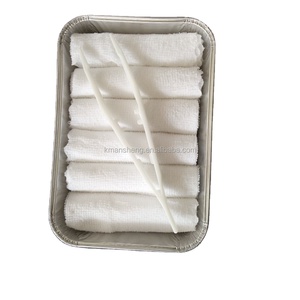 Lingettes nettoyantes rafraîchissantes en tissu de coton, chaudes et froides, pour usage domestique et aérien, emballage en plateau de 6 pièces, OEM usine - Product Image 2