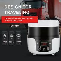 Cuisinière à riz portable pour voiture 12V/24V en acier inoxydable 2L avec fonction de réservation et de maintien au chaud, idéale pour la cuisson solaire en extérieur pour voitures et camions