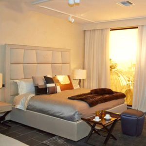 เตียงคู่ขนาดคิงไซส์สไตล์อิตาลี Letto รุ่น Elegante สีน้ำเงินกำมะหยี่ เตียงหรูหราสำหรับวิลล่า เฟอร์นิเจอร์ดีไซเนอร์ DIVANO-8940 เตียงคิงไซส์ DIVANO- - Product Image 6