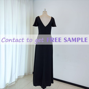 TEENYEE 2026 Nouvelle <span class=keywords><strong>robe</strong></span> de demoiselle d'honneur en satin noir à col en V profond, taille plus, robes pour femmes, <span class=keywords><strong>robe</strong></span> longue de soirée pour femmes - Product Image 2