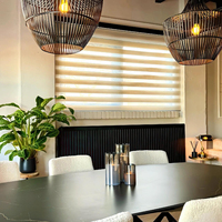 Persianas Zebra Motorizadas Compatibles con Smart Home, Cortinas Enrollables Opacas para Ventanas con Tapas Finales, Instalación Integrada, Técnica Sencilla