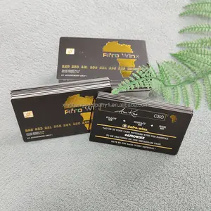 Custom Luxury Black Gold Foil Recycled Business Card Printing With Logo Business Card Holder