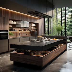 Hot Bán thiết kế hiện đại ván MDF ván ép Modular lưu trữ nhà bếp nhỏ tủ cho phòng ăn với ngăn kéo bồn rửa - Product Image 5