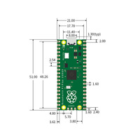 Placa de Desarrollo de Microcontrolador Raspberry Pi Pico con Procesador de Doble Núcleo RP2040