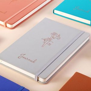Carnet A5 personnalisé en cuir PU avec couverture rigide, feuille dorée, sangle élastique, pages lignées larges, idéal pour étudiants, vente en gros, cadeau de haute qualité - Product Image 2
