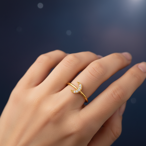 Anillo abierto de diseño minimalista de Luna para mujer, joyería de plata de ley 925 hecha a mano turca, venta al por mayor - Product Image 3