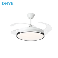 Ventilateur de plafond invisible avec lampe, pales de 48 pouces, moteur DC, LED, design minimaliste moderne, faible bruit, télécommande 6 vitesses pour salon