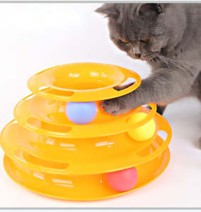 Juguetes interactivos para gatos, juguete divertido de mesa giratoria para interiores, rompecabezas de bolas coloridas con campana, giradiscos para gatos, superventas de 2023 - Product Image 1