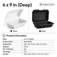 Boîte à emporter en plastique MFPP de qualité alimentaire, compatible micro-ondes, jetable, type bento, pour restaurant, livraison à emporter, restauration
