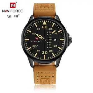 NAVIFORCE – montres occidentales pour hommes, nouvelle mode 9074, montres originales de marque supérieure, horloge en cuir de luxe