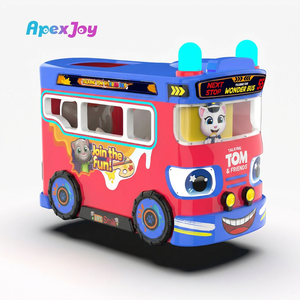 Machine de jeu interactive pour enfants, type bus métallique, à monnayeur, <span class=keywords><strong>2</strong></span> en 1 : jeu de dessin et simulateur de conduite d'arcade, en anglais - Product Image 1