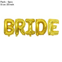 5 ballons en aluminium doré rose de 32 pouces en forme de lettres pour mariée, pour décorations de mariage, Saint-Valentin et de remise de diplôme - Durables