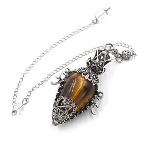 Pendules en cristal <span class=keywords><strong>d</strong></span>'œuf en argent antique, pierres précieuses naturelles, pendentif <span class=keywords><strong>goutte</strong></span> <span class=keywords><strong>d</strong></span>'<span class=keywords><strong>eau</strong></span>, pendules de radiesthésie pour la divination - Product Image 3