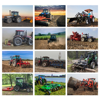 Tracteur agricole compact 4x4 de 50 CV, 80 CV, 100 CV avec cabine, chargeur, excavateur ou pelle arrière