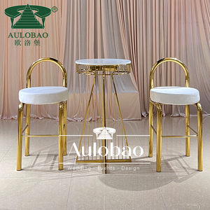 Muebles de bar de diseño único, <span class=keywords><strong>Taburetes</strong></span> de Bar dorados de acero inoxidable <span class=keywords><strong>y</strong></span> mesa alta - Product Image 5