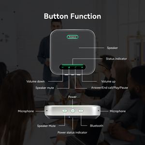 Système de visioconférence M2B-CC Full-duplex avec microphone et haut-parleur sans fil omnidirectionnel à 360 degrés pour réunions - Product Image 4