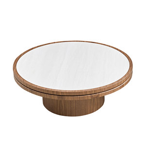 35.43 Inch Modern Square Coffee <b>Table</b> Wood Tabletop with Sturdy MDF Pedestal for Living Room Apartment Bedroom - Product Image 2