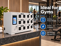Armoire de rangement de téléphone de bureau intelligente pré-assemblée avec système de charge mural à code/clé/serrure électronique, certifiée CE, étanche