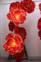 S-0049 Bunga Raksasa Buatan EVA Peony Camellia Besar dengan Lampu LED, Dekorasi Panggung, Hiasan Bunga Buatan Bercahaya LED