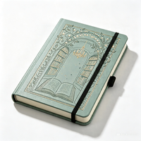 Carnet A5 personnalisé en cuir PU gaufré avec dorure à chaud, journal à couverture rigide pointillée 160 g/m², idéal pour les cadeaux