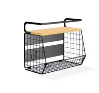 Organisateur de cuisine mural magnétique en métal pour réfrigérateur, panier de rangement pliable à 2 niveaux pour fruits, légumes, garde-manger et épices
