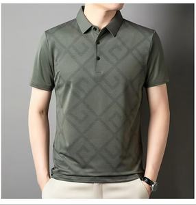 Nouvelles tendances de vente en gros de tricots d'été à carreaux à manches courtes pour hommes pull à col rabattu ample décontracté sweat-shirt pour hommes - Product Image 6