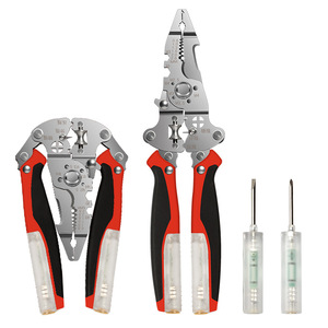 Pelacables multifunción con tarjeta llave para prueba de voltaje, herramienta de electricista para pelar y desforrar cables, alicates de punta fina - Product Image 1