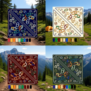 Sciarpa triangolare Fulares 135x60 cm con stampa geometrica, accessorio multifunzionale per il collo, per uso esterno - Product Image 3