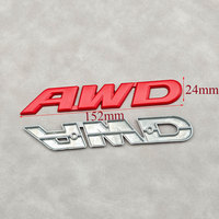 Lettres métalliques 3D AWD, autocollant de coffre arrière de voiture, emblème latéral de garde-boue, badges décoratifs pour Honda CRV HRV Highlander, accessoires de style automobile