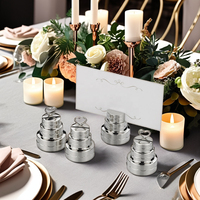 Ensemble de 4 porte-cartes argenté en forme de gâteau de meilleure qualité Porte-cartes de table en métal pour la décoration de la maison