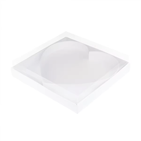 Boîte cadeau en carton en forme de cœur avec couvercle transparent pour charcuterie, friandises, fruits rouges et papiers cadeaux