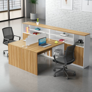 Conjunto de Sillas de Oficina Financiera para Espacio Comercial, Minimalismo Moderno, Material de PVC, Escritorio Reforzado, Escritorio para Dos Personas - Product Image 1