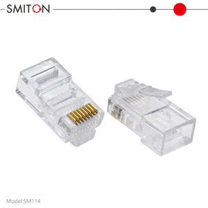 Ethernet Rj 45 Gouden Plaat Connector Cat5 Utp Modulaire <span class=keywords><strong>Plug</strong></span> <span class=keywords><strong>Cat</strong></span> 5e Cat6 8p8c Rj45 Connector - Product Image 1