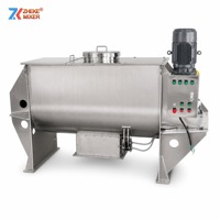 Mélangeur à ruban industriel à grande portée pour poudres, machine de mélange uniforme pour l'alimentation, les produits chimiques et le mortier sec