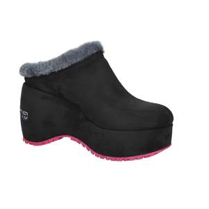 Zoccoli con zeppa neri da donna Fornarina Bubble Sabot con fodera in pelliccia sintetica per l'inverno - Product Image 6