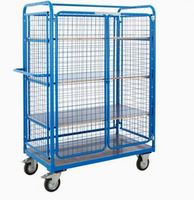 Chariot de transport de blanchisserie en acier pliable stockage de supermarché et d'hôtel avec capacité de charge pour buanderie et transport