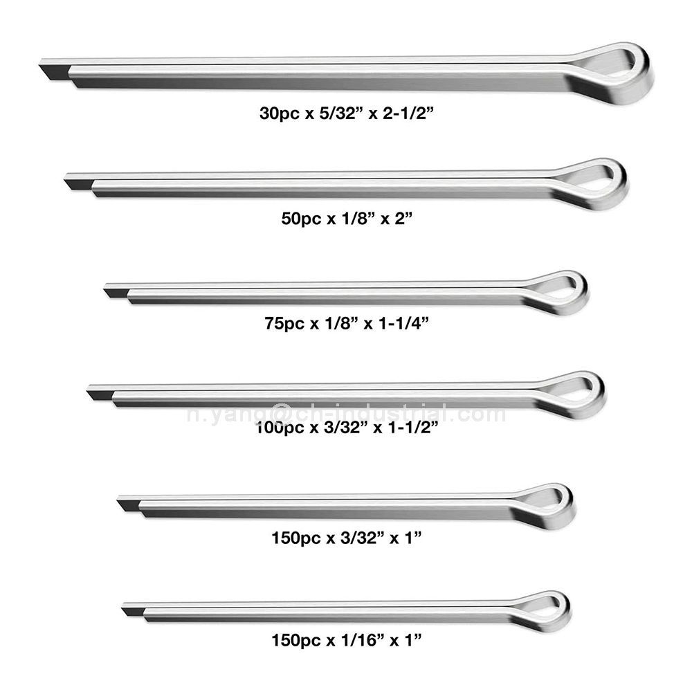 Lot De 304 Goupilles Fendues En Acier Inoxydable 304 - Tailles M1 à M10 - Métrique - Pour Bricolage Et Mécanique