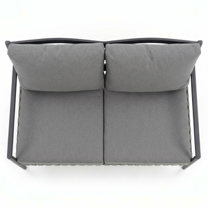 Canapé minimaliste 2 places en aluminium avec tissu anti-UV pour réception de <span class=keywords><strong>jardin</strong></span> et salon de mariage - Product Image 6