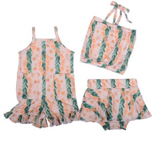 Conjunto de Pantalones Cortos con Volantes y Tirantes Ajustables con Estampado Personalizado, Spandex/Algodón Orgánico Antipilling, Conjuntos de Ropa para Bebés Niñas - Product Image 6