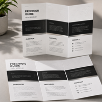 Brochure de produit personnalisée imprimée, dépliant commercial avec papier d'art 157 g/m² et plastification