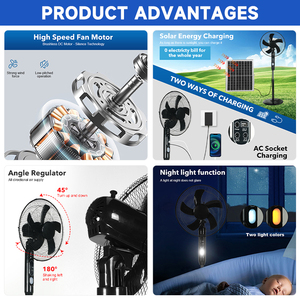 New Arrival Third Gear Constant Speed Oscillating Fan 25w 16inch Floor <b>Stand</b> Solar Fan GD-FS268 Solar Power Operates Efficiently - Product Image 3