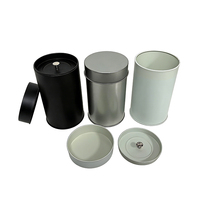 Boîte métallique ronde portable de 50-100g, nouveau stock, luxueuse, à double couvercle hermétique, pour thé, café, nourriture pour chien, flocons d'avoine