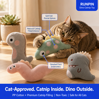Mainan Kucing Beruang Buaya Kanguru Ular Isi Catnip untuk Anak Kucing, Main Sendiri, Mengatasi Kebosanan, 10 Desain, 30g