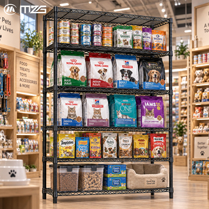 ชั้นวางสินค้าลวดโลหะสำหรับร้านค้าปลีกอุปกรณ์สัตว์เลี้ยง MZG ชั้นวางเก็บของโลหะสำหรับซูเปอร์มาร์เก็ตและร้านขายสัตว์เลี้ยง - Product Image 2