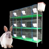 Ventes Directes Usine de Cages à Lapins Galvanisées de Haute Qualité, Cage à Lapins à 3 Étages et 12 Places, Équipement d'Élevage de Lapins