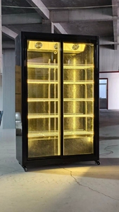 Réfrigérateur commercial vertical à double porte coulissante vitrée pour boissons, vente en gros depuis l'usine chinoise - Product Image 3